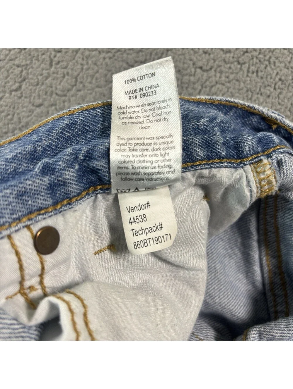 Pacsun 25 High Rise Straight Distressed Jeans - Button Fly Denim